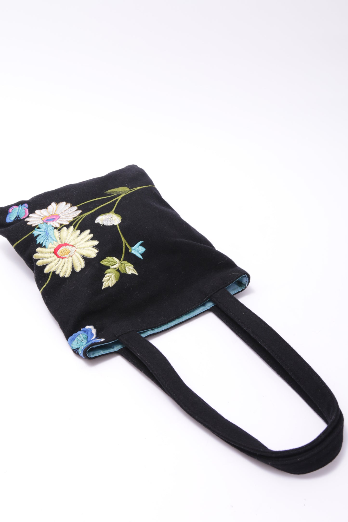 D&G flower embroidery fabric shoulder bag