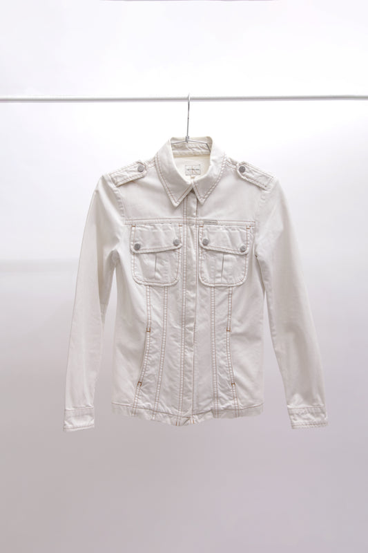 Calvin Klein 00's white denim jacket