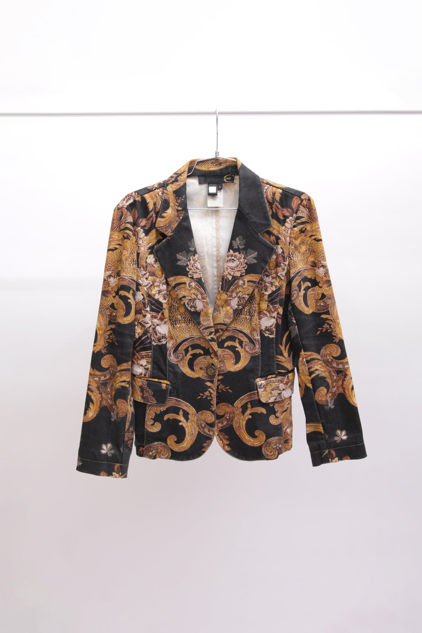 JUST CAVALLI printed cotton fitted jacket