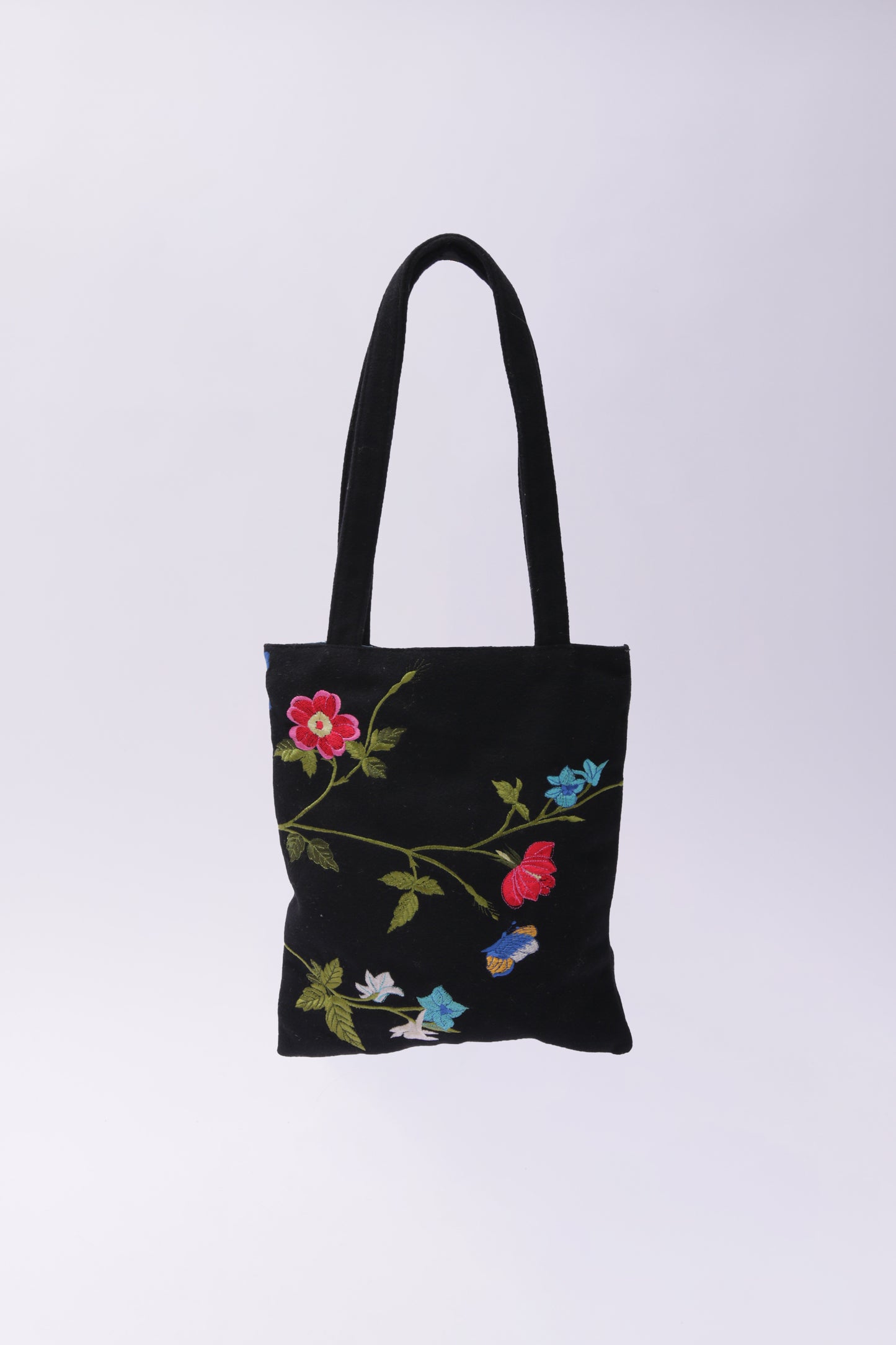 D&G flower embroidery fabric shoulder bag