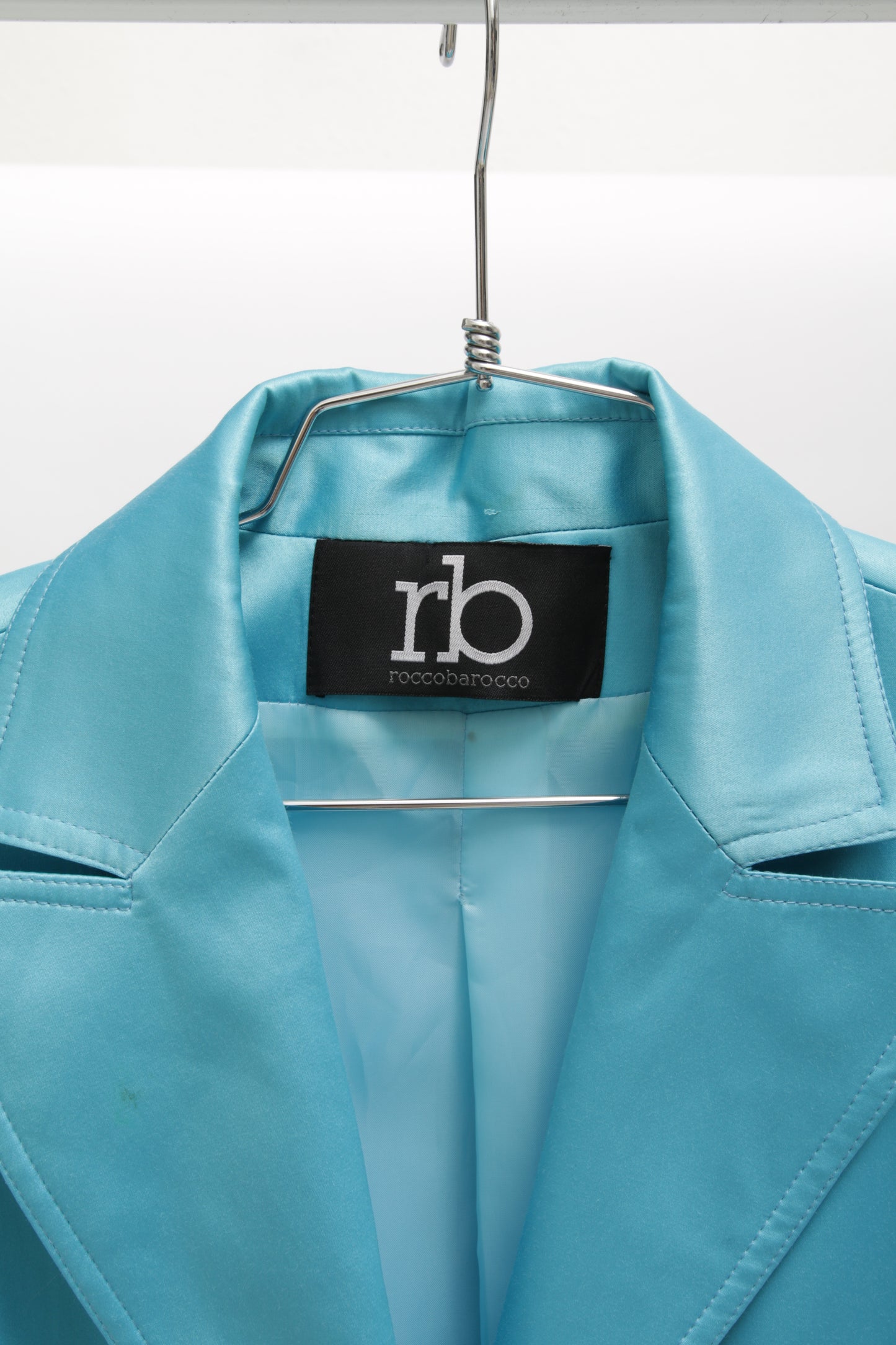 Roccobarocco cyan satin jacket