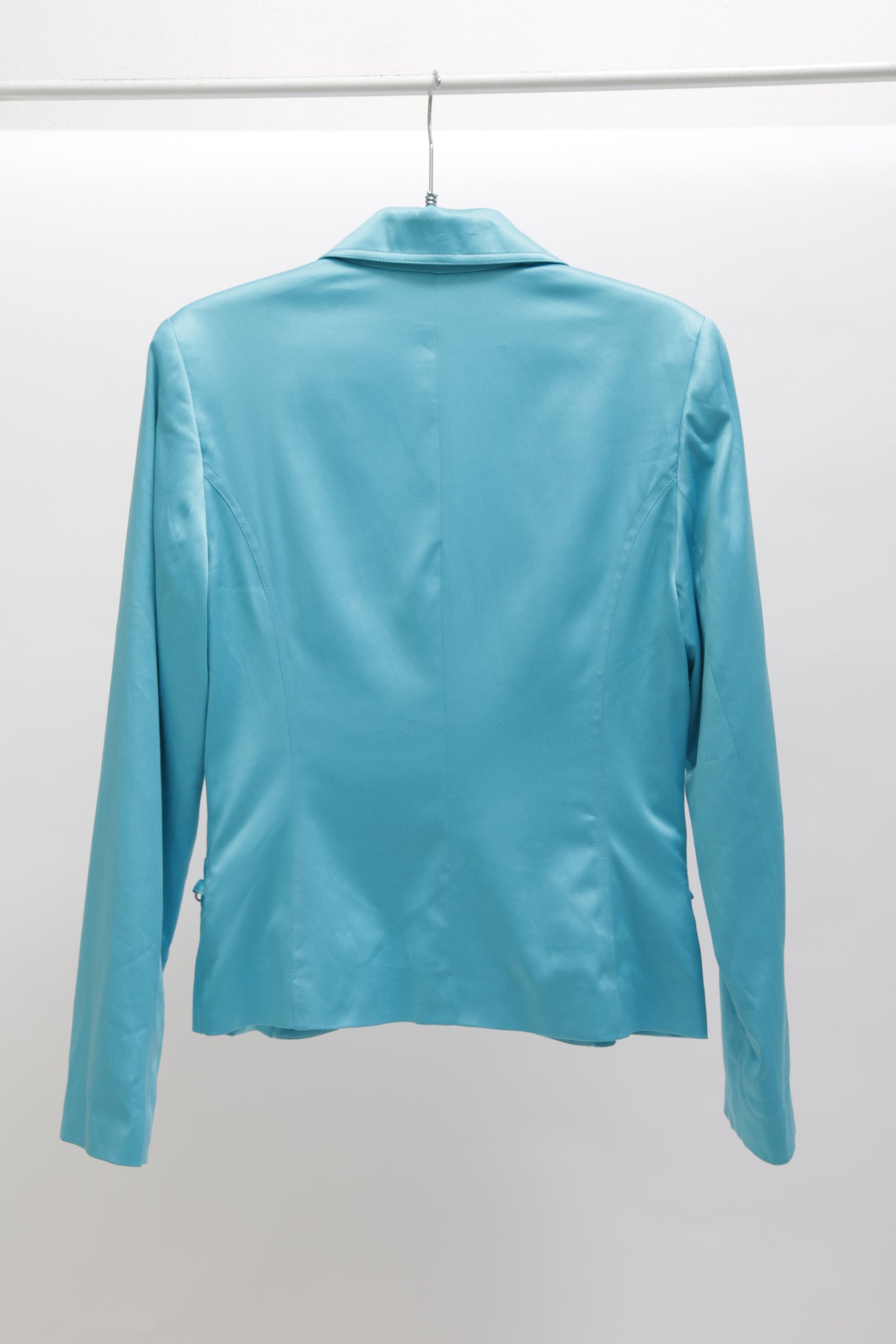 Roccobarocco cyan satin jacket