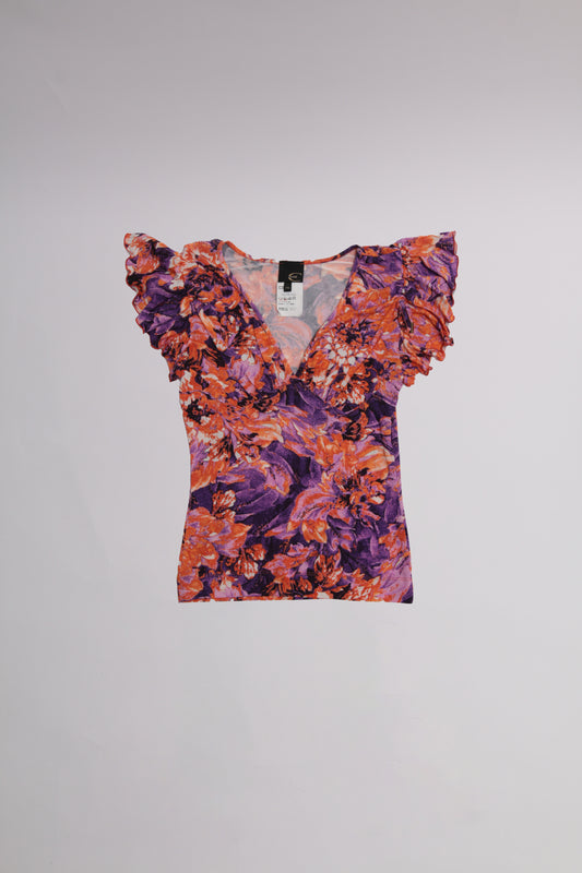 JUST CAVALLI floral top stretchy fabric