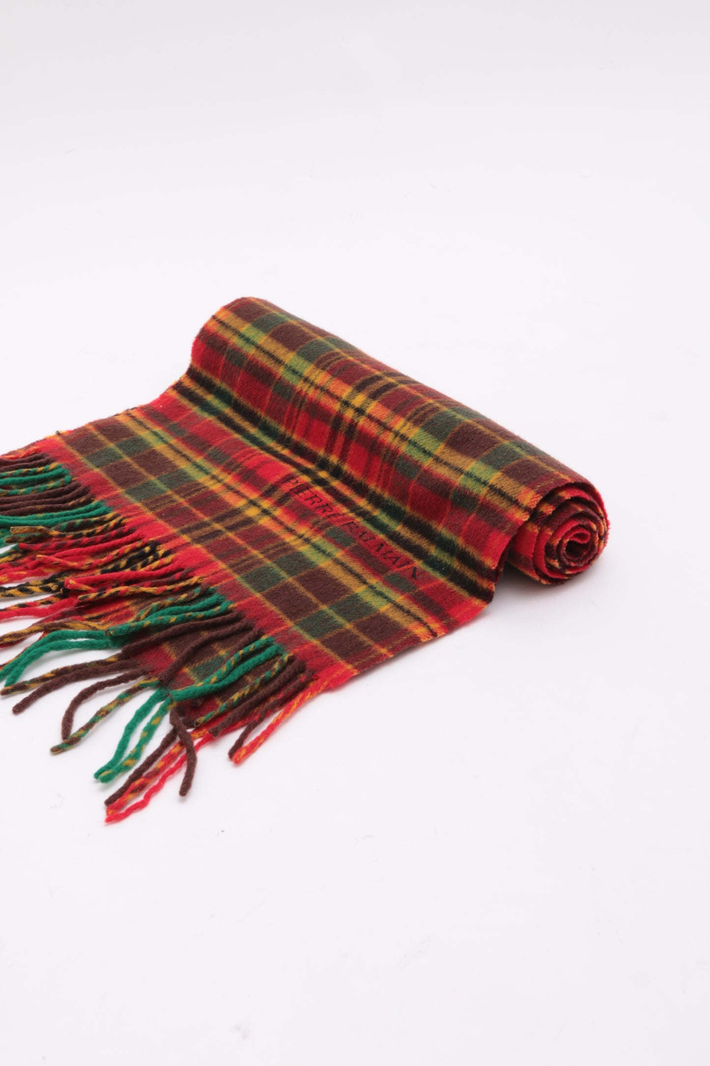 BALMAIN tartan wool scarf